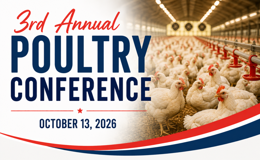 Third Annual Poultry Conference graphics featuring chickens