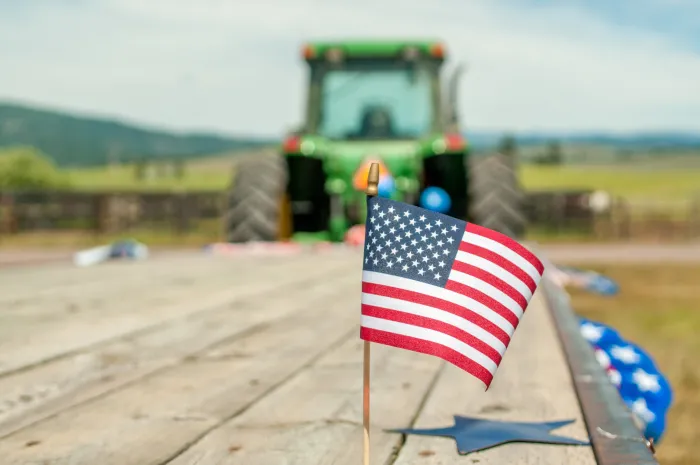 Flag and tractor